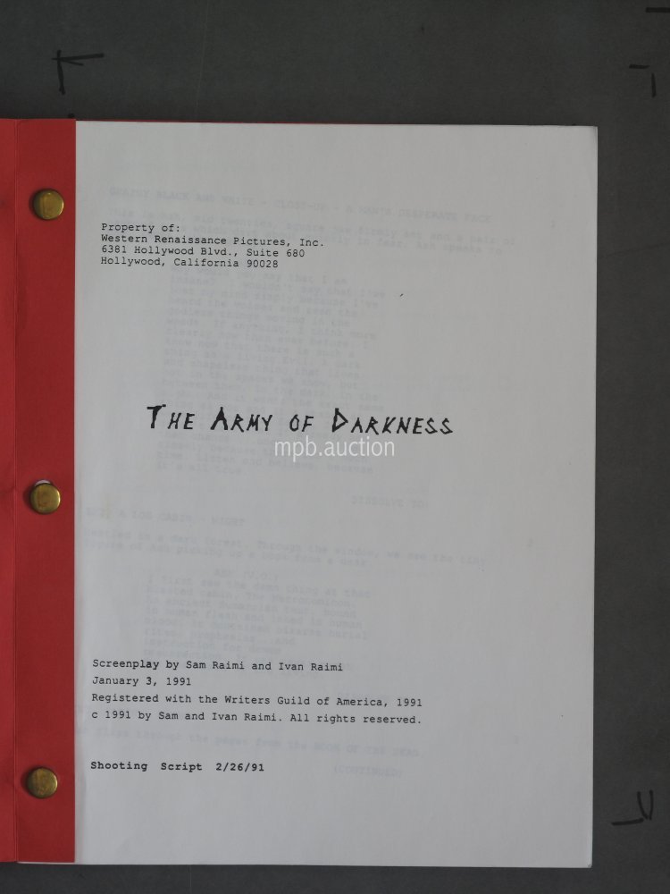 ARMY OF DARKNESS (1992) Original Film Script