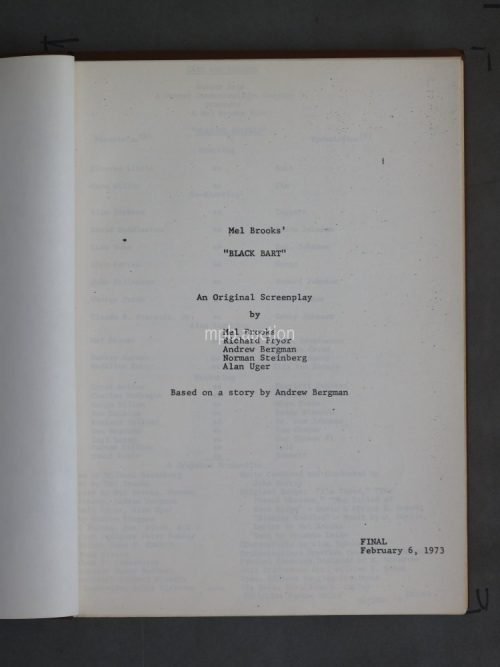 BLAZING SADDLES (1974) Original Film Script For Sale