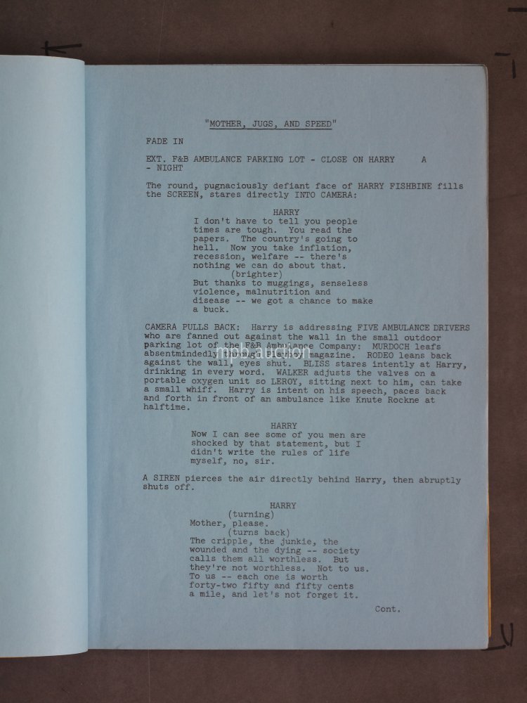 MOTHER, JUGGS & SPEED (1976) Original Film Script - Image 3