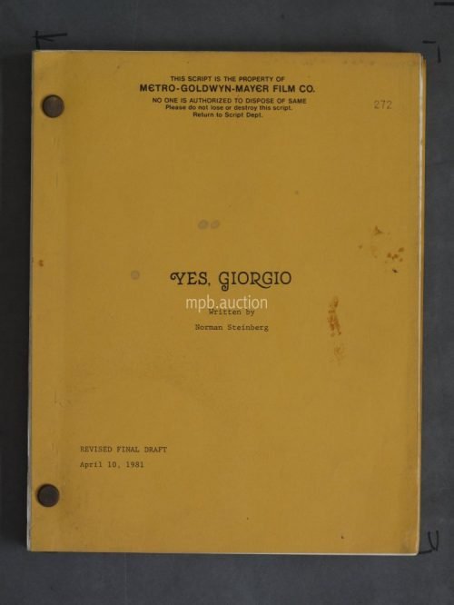 YES GIORGIO (1982) Original Film Script