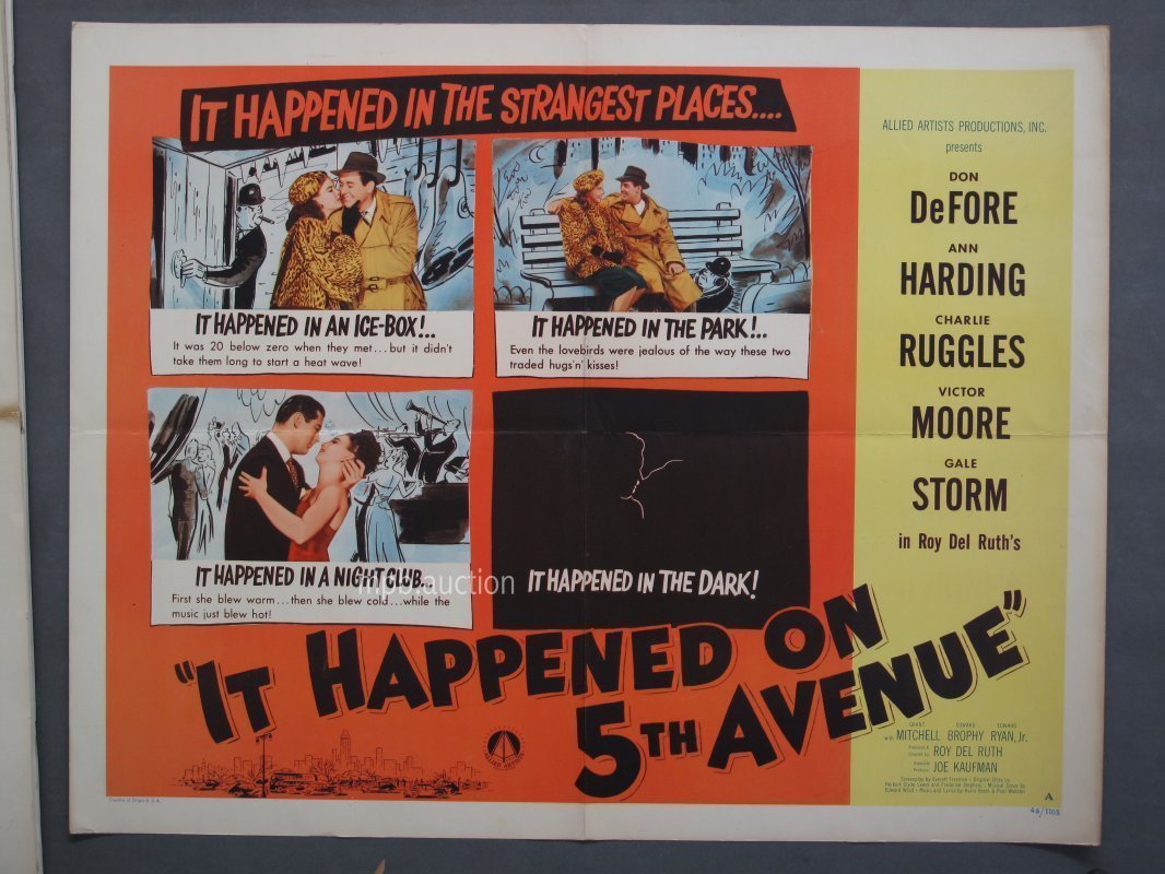 IT HAPPENED ON 5TH AVENUE (1946) Half Sheet Style-A Movie Poster