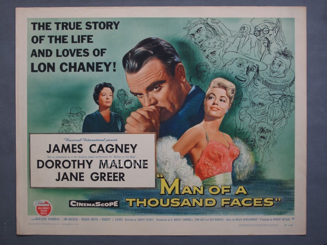 MAN OF A THOUSAND FACES (1957) Half Sheet Movie Poster