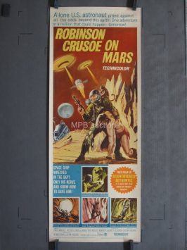 ROBINSON CRUSOE ON MARS (1964) Insert Movie Poster