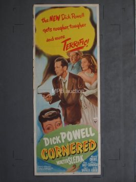 CORNERED (1945) Insert Movie Poster