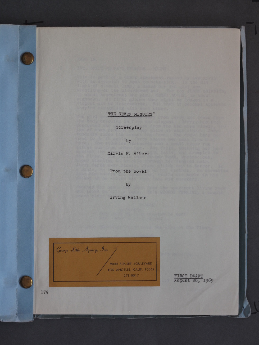 SEVEN MINUTES (1971) Original Film Script - Image 2