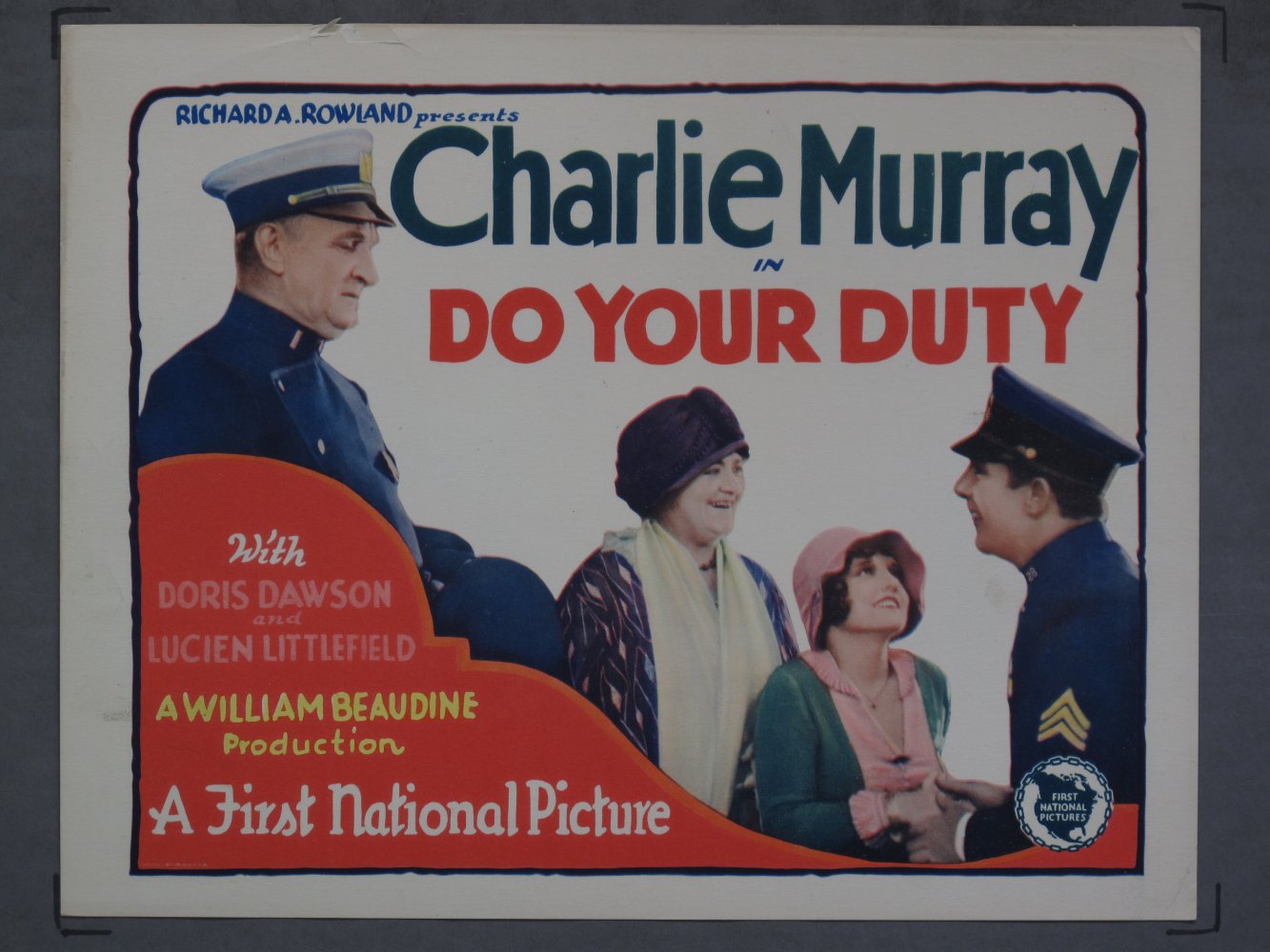DO YOUR DUTY (1928) RARE Lobby Card Poster