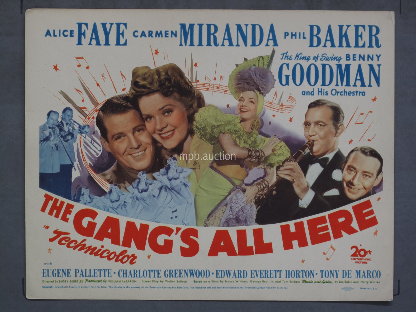 GANG'S ALL HERE, the (1943) Title Lobby Card Poster
