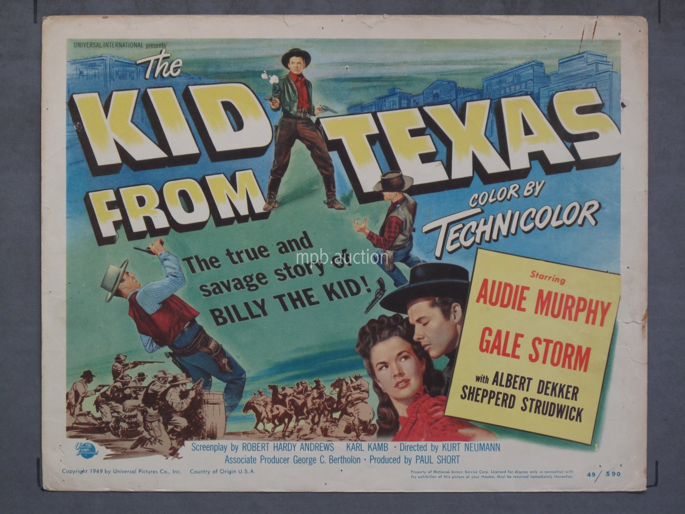 KID FROM TEXAS (1949) Title Lobby Card Poster