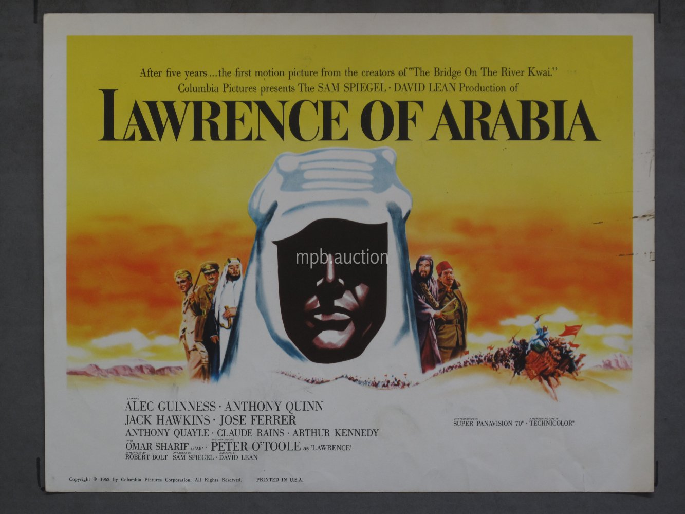 LAWRENCE OF ARABIA (1962) Title Lobby Card Poster