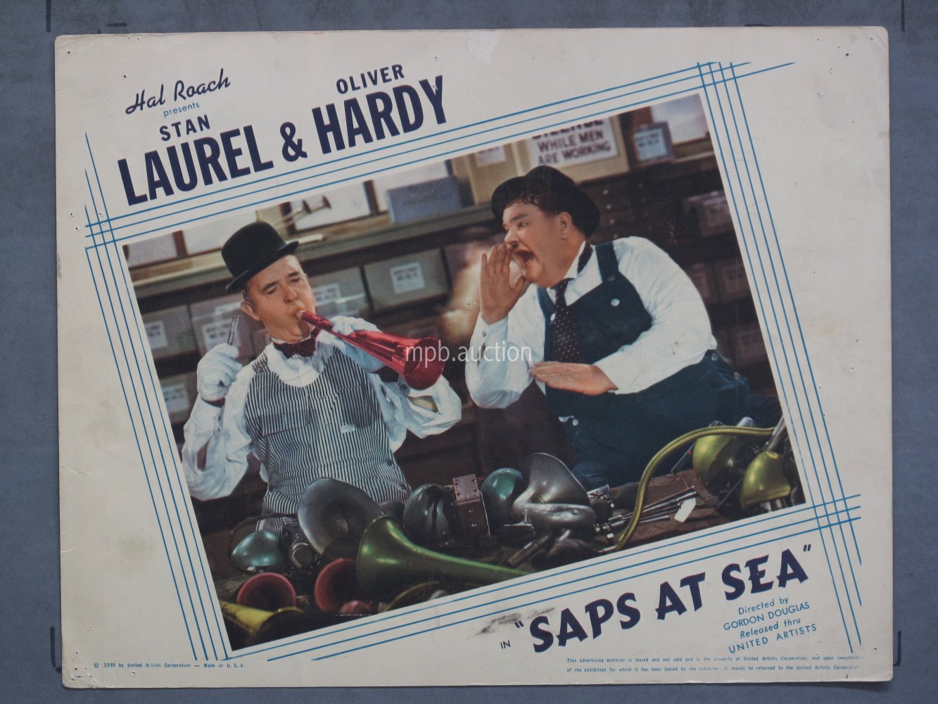 SAPS AT SEA (1939) Lobby Card Poster