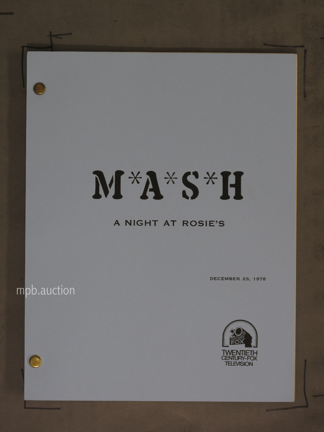MASH - A NIGHT AT ROSIE'S (1978) Original Film Script