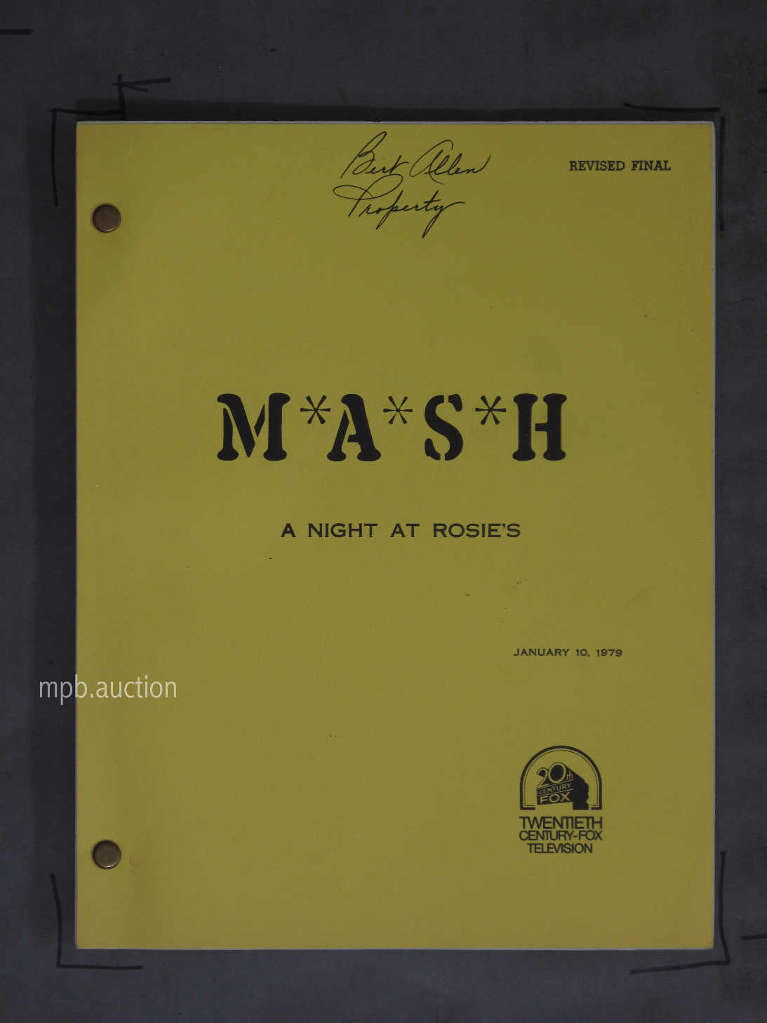 MASH - A NIGHT AT ROSIE'S (1979) Original Film Script