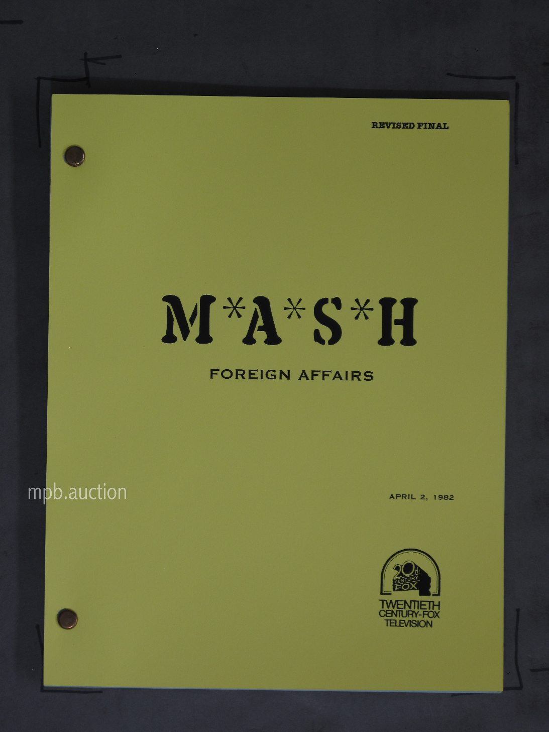 MASH - FOREIGN AFFAIRS (1982) Original Film Script